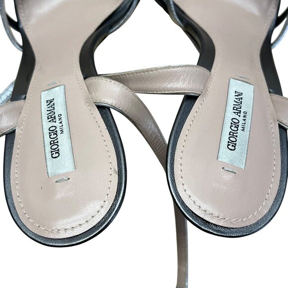 Giorgio Women’s Argento & Antracite Strappy Stiletto Heel Sandals Sz 8 US - Picture 5 of 14